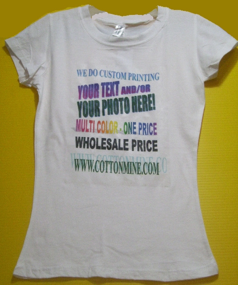 12 White T-Shirts custom printed with your artwork on front